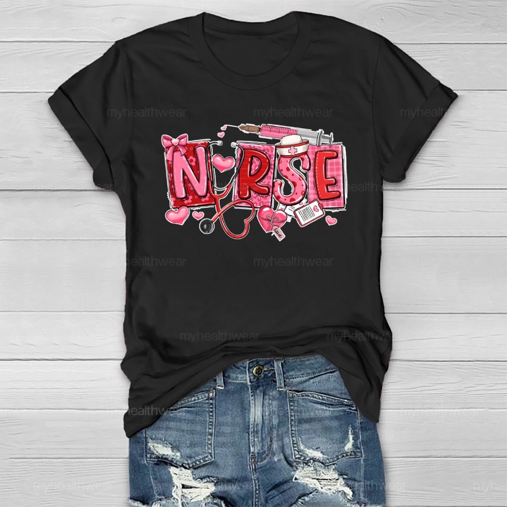 Nurse Valentine's Day Healthwear T-shirt