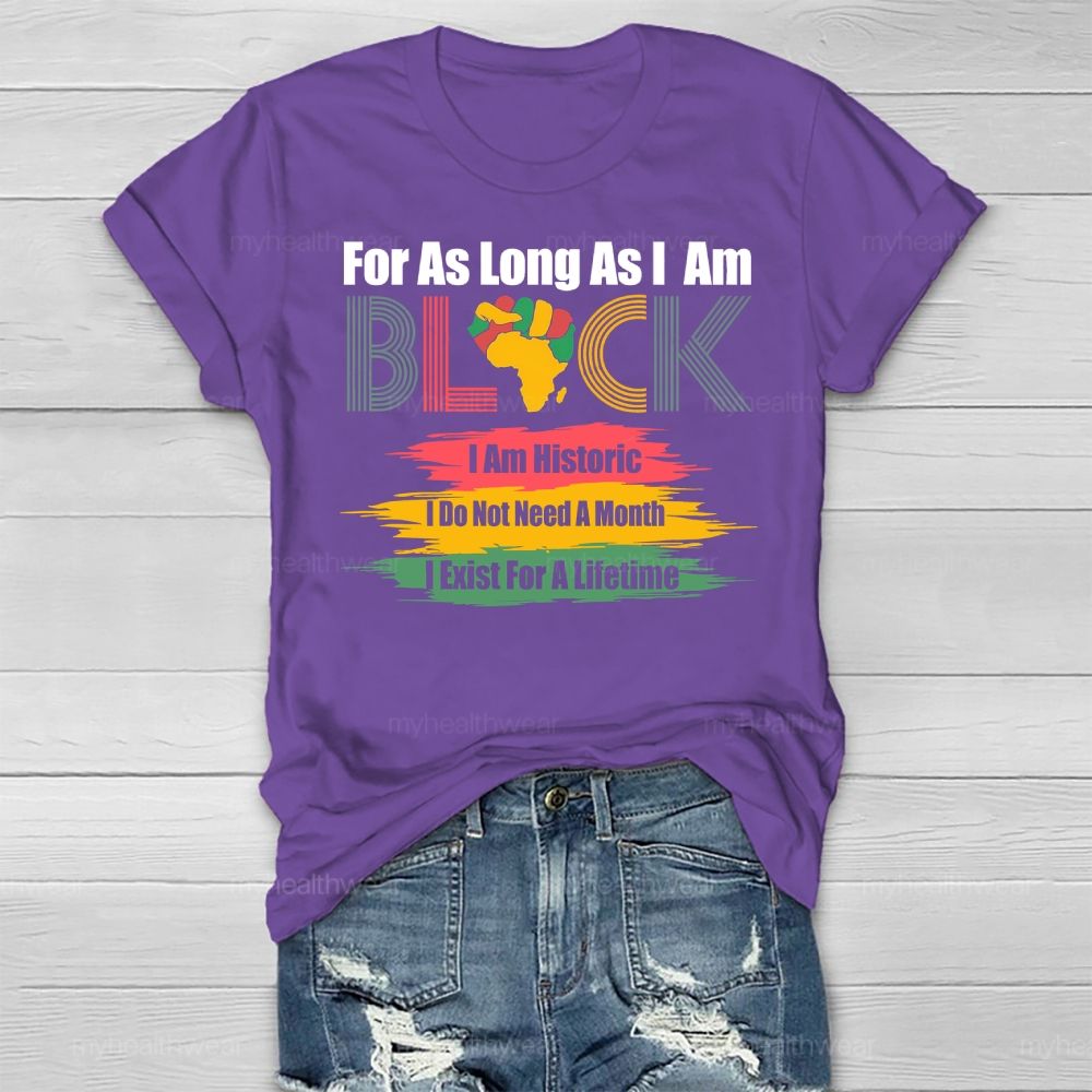 For As Long As I Am Black I'm Historic  Healthwear T-shirt