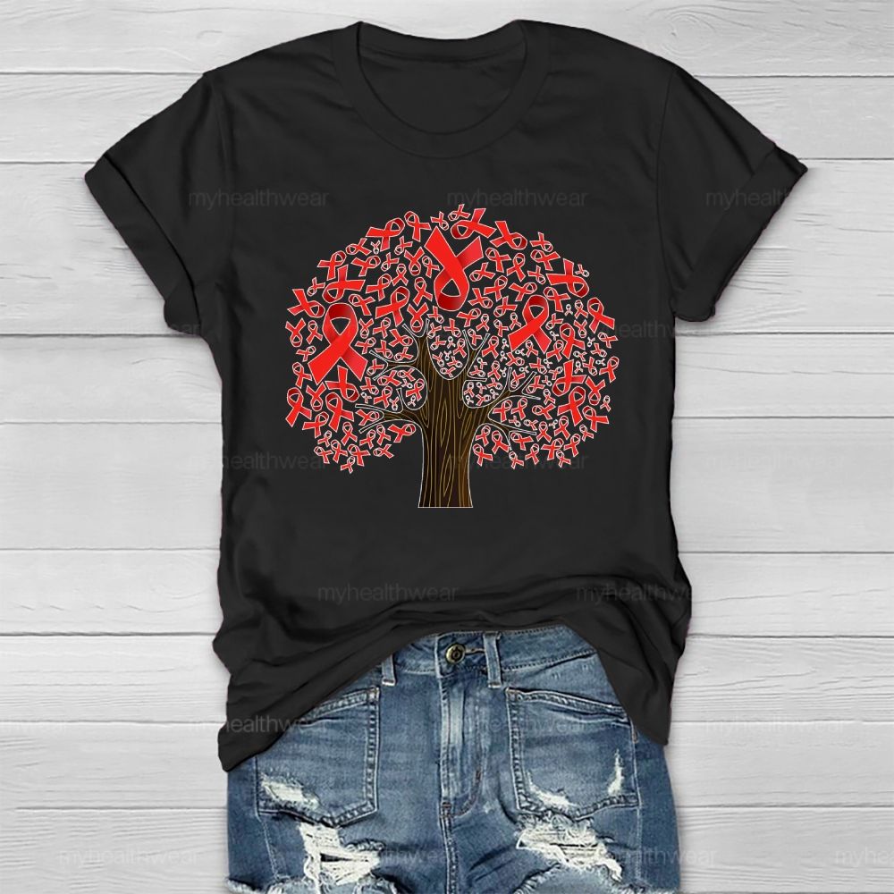 Red Ribbon Tree Healthwear T-shirt