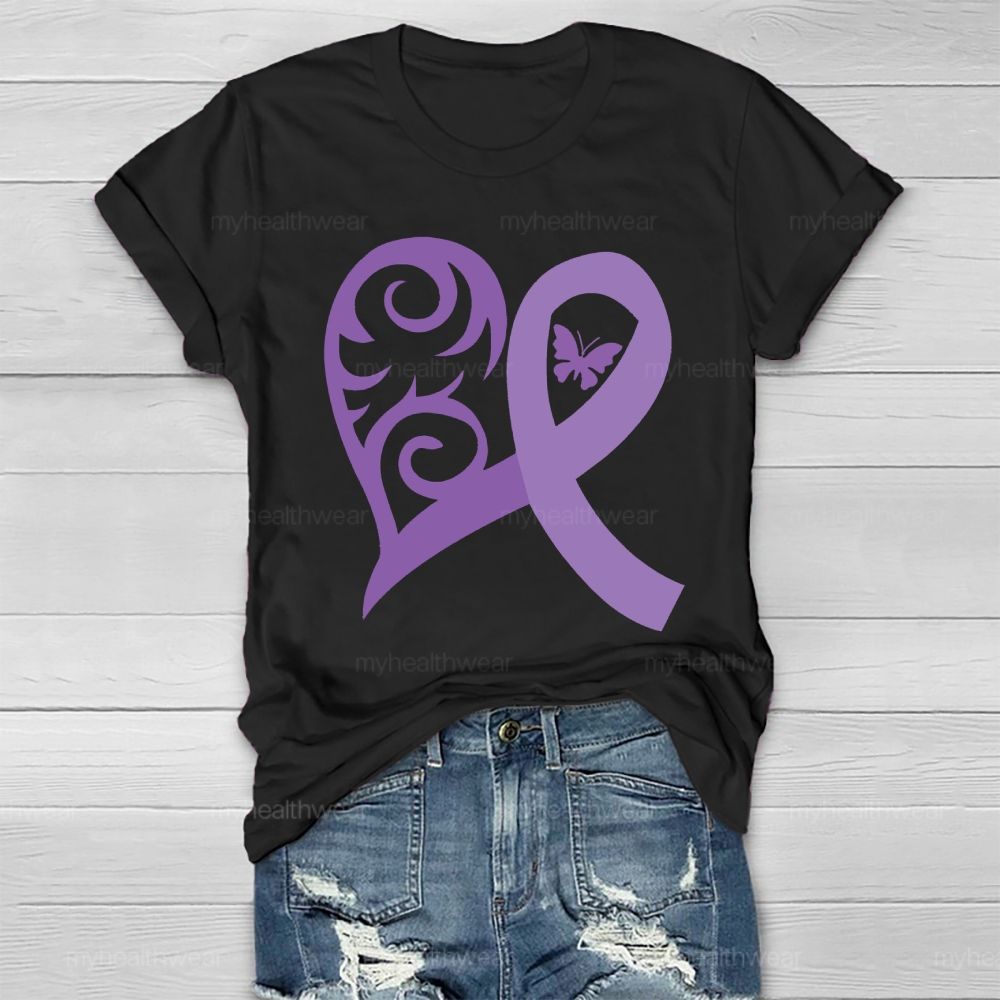 Purple Heart Ribbon Healthwear T-shirt