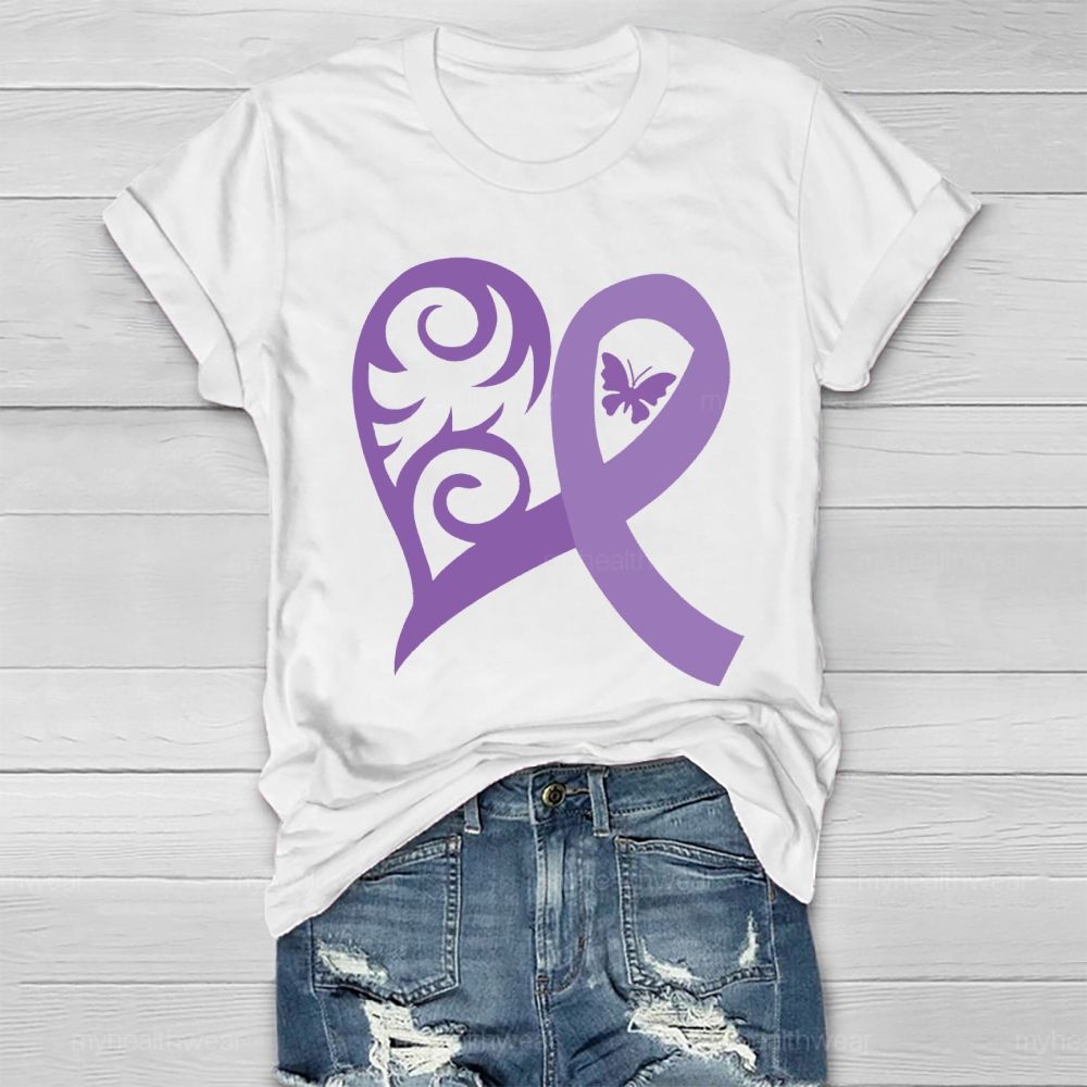 Purple Heart Ribbon Healthwear T-shirt