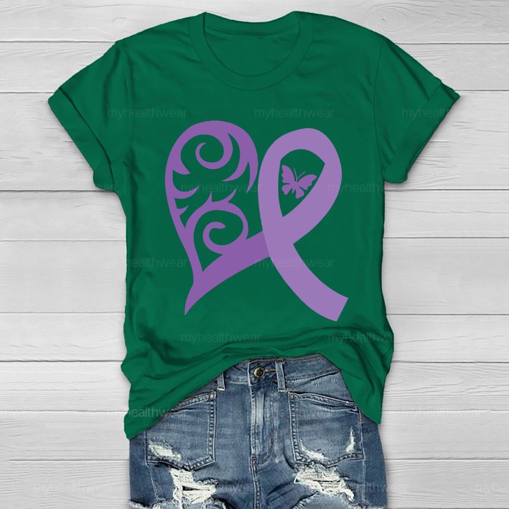 Purple Heart Ribbon Healthwear T-shirt