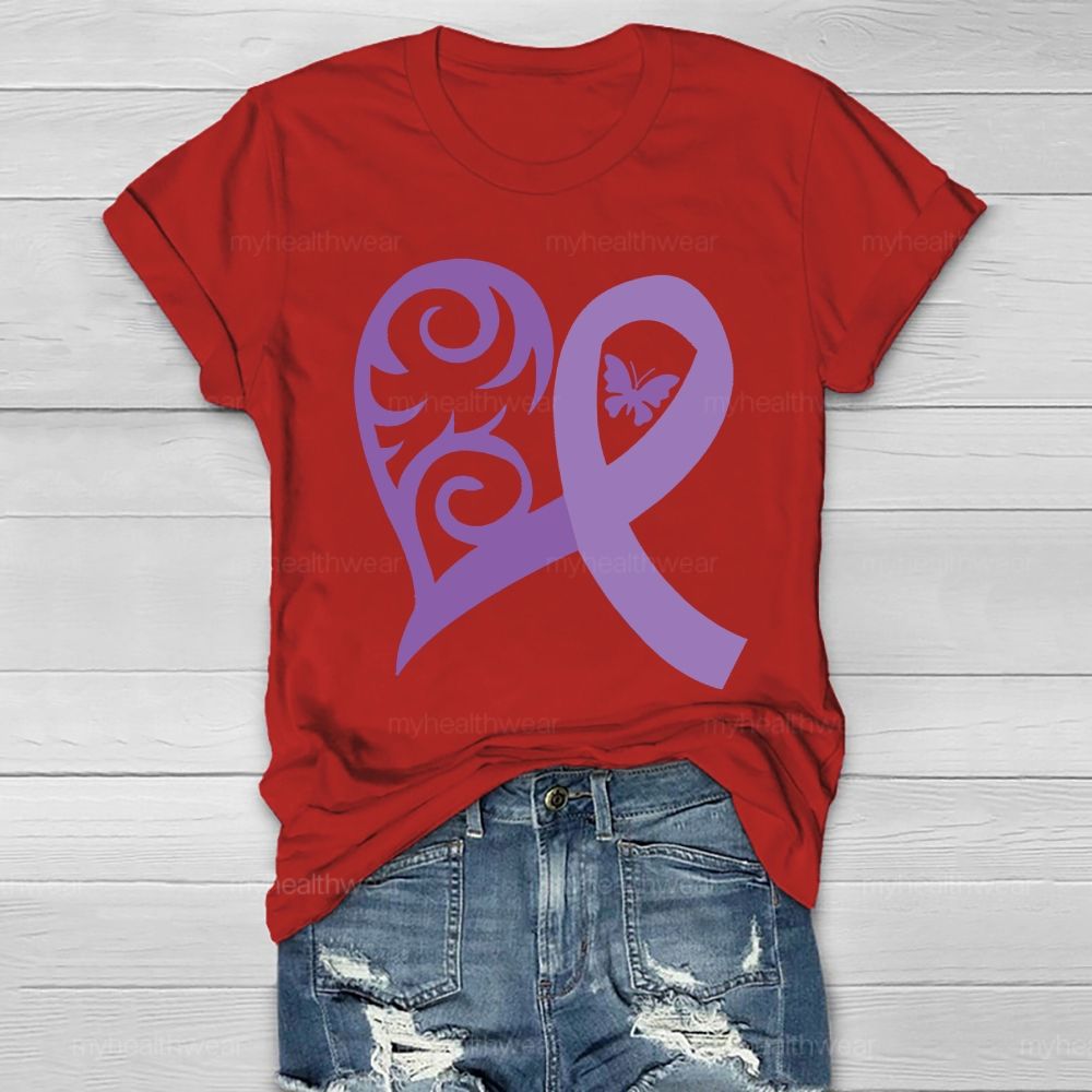 Purple Heart Ribbon Healthwear T-shirt