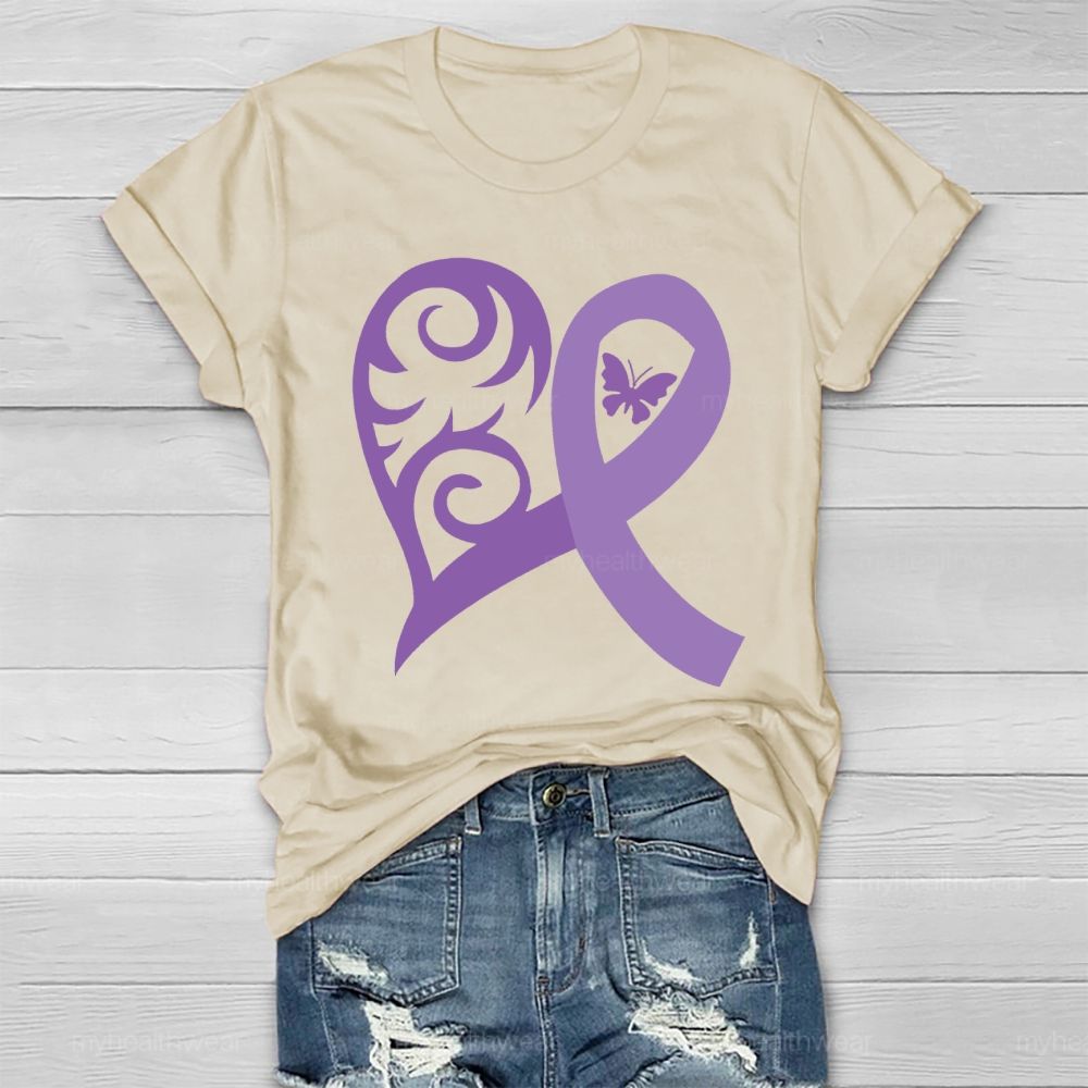 Purple Heart Ribbon Healthwear T-shirt