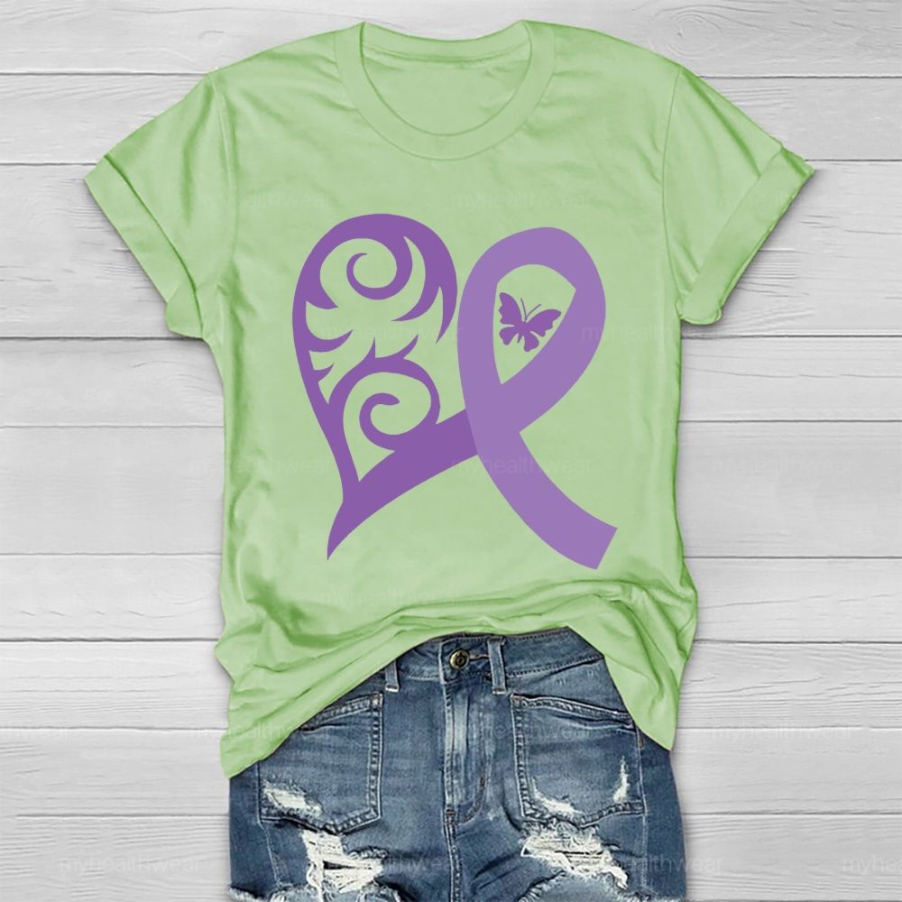 Purple Heart Ribbon Healthwear T-shirt