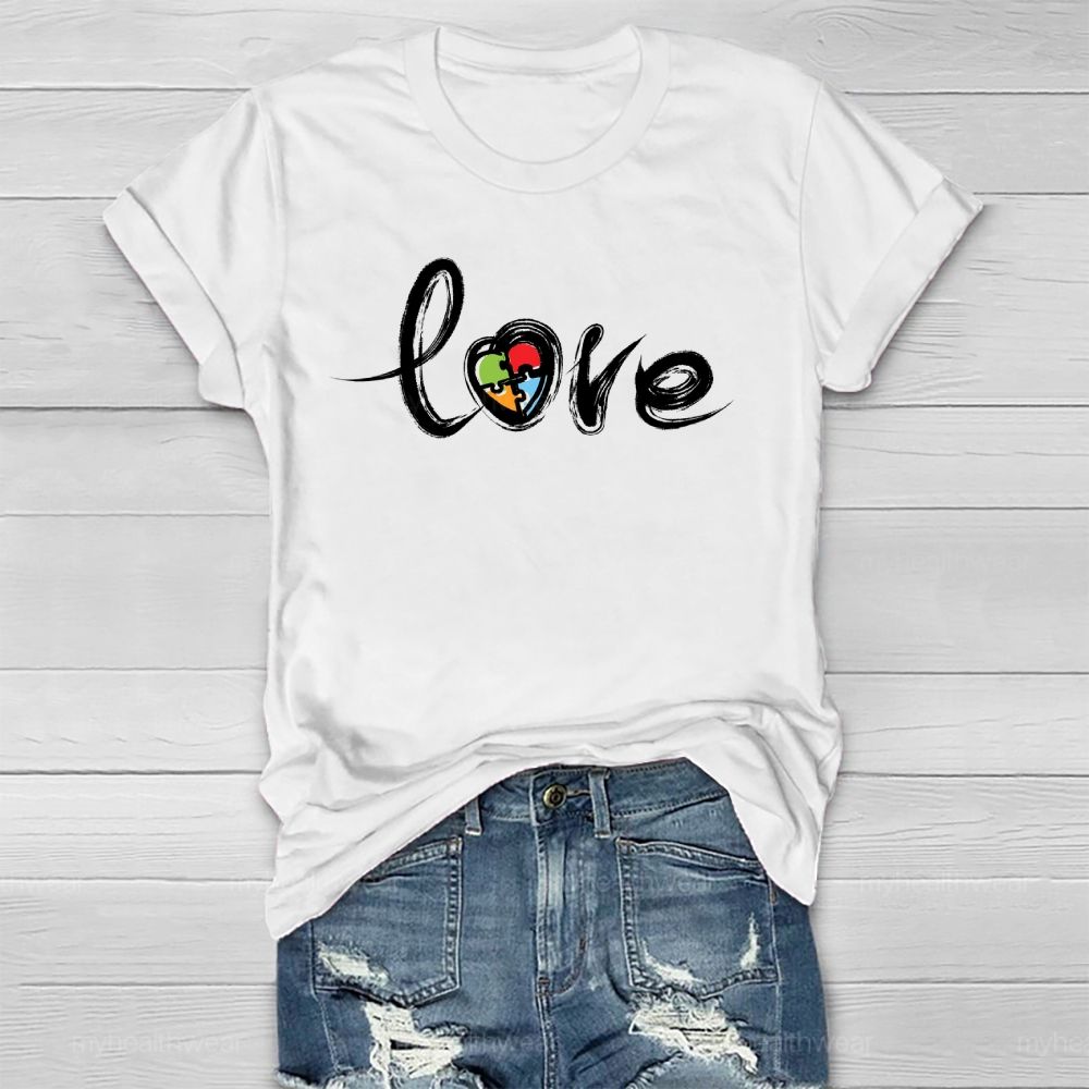 Love Puzzle Autism Healthwear T-shirt