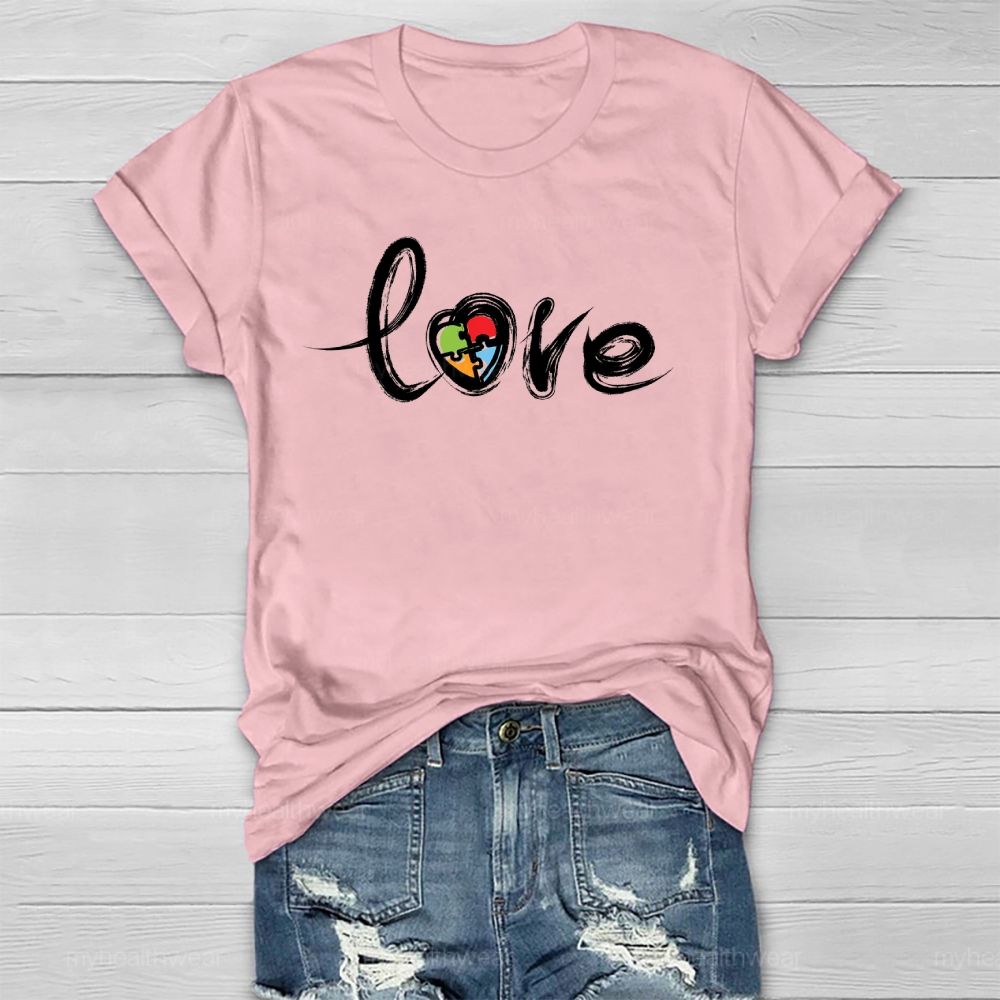 Love Puzzle Autism Healthwear T-shirt