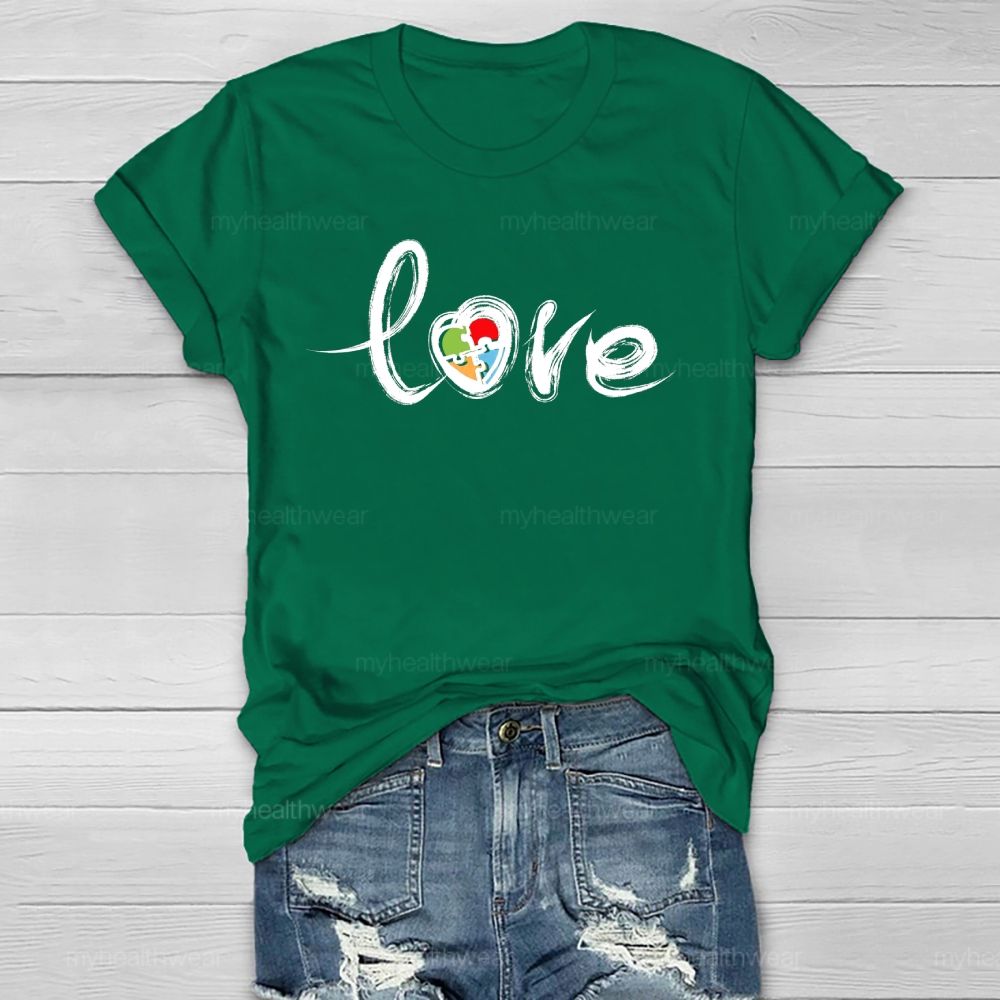 Love Puzzle Autism Healthwear T-shirt