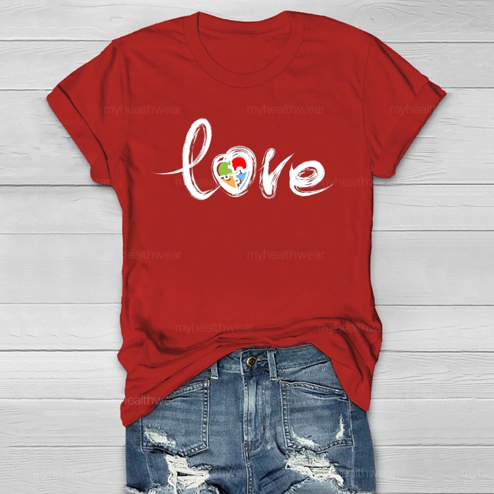 Love Puzzle Autism Healthwear T-shirt