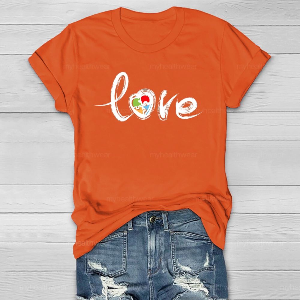 Love Puzzle Autism Healthwear T-shirt