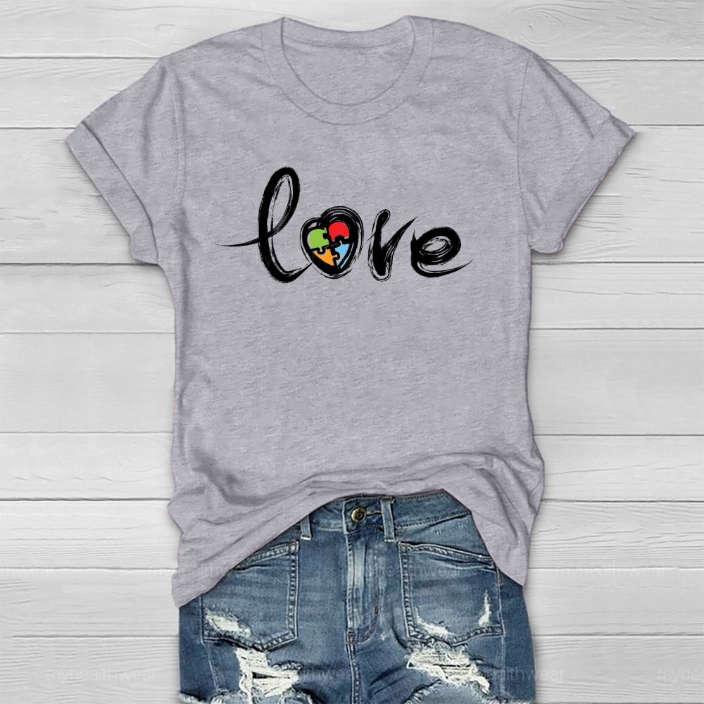 Love Puzzle Autism Healthwear T-shirt