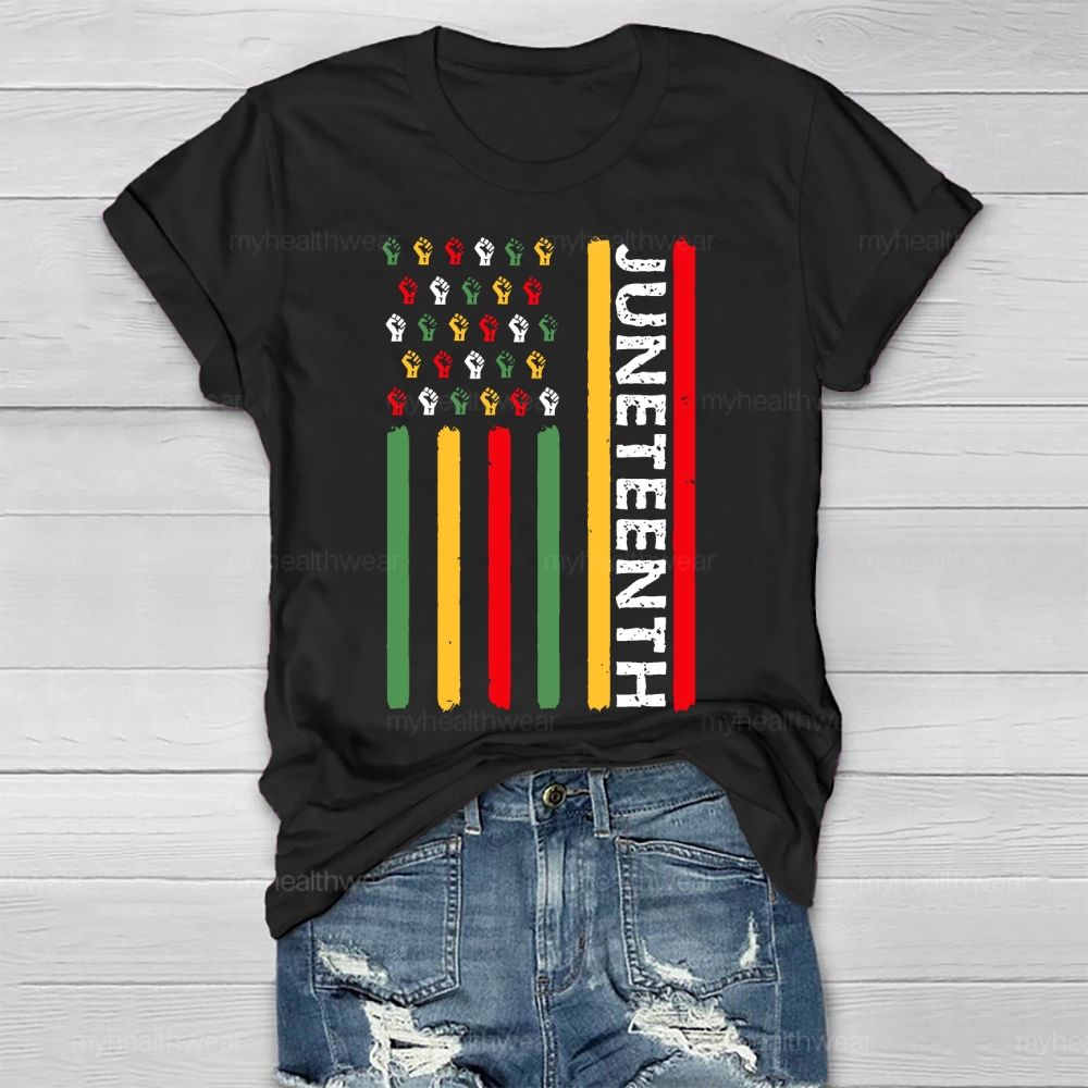Juneteenth Flag Healthwear T-shirt