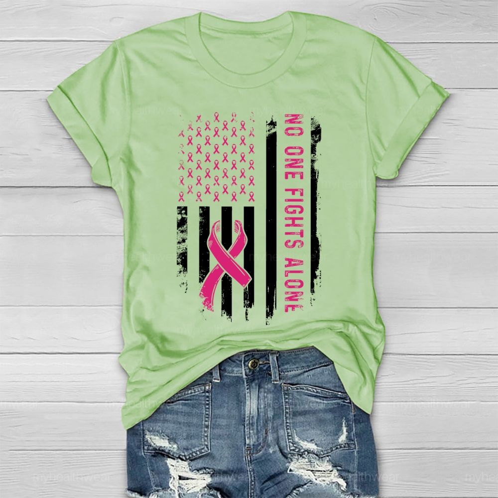 No One Fights Alone Pink Ribbon Healthwear T-shirt