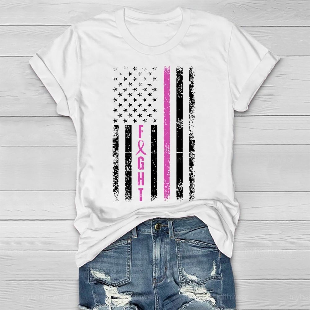 Fight Purple Ribbon Flag Healthwear T-shirt