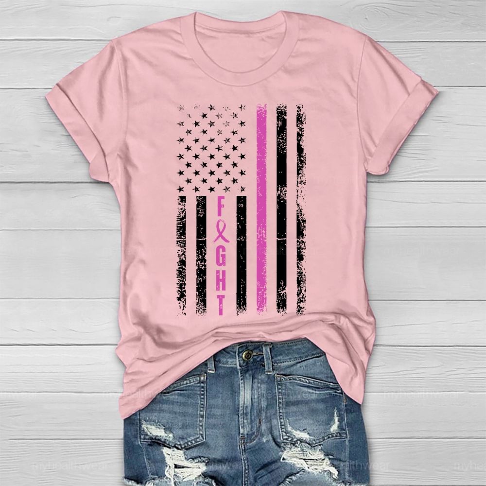 Fight Purple Ribbon Flag Healthwear T-shirt