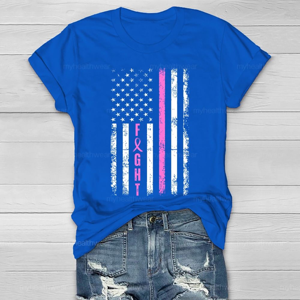 Fight Purple Ribbon Flag Healthwear T-shirt