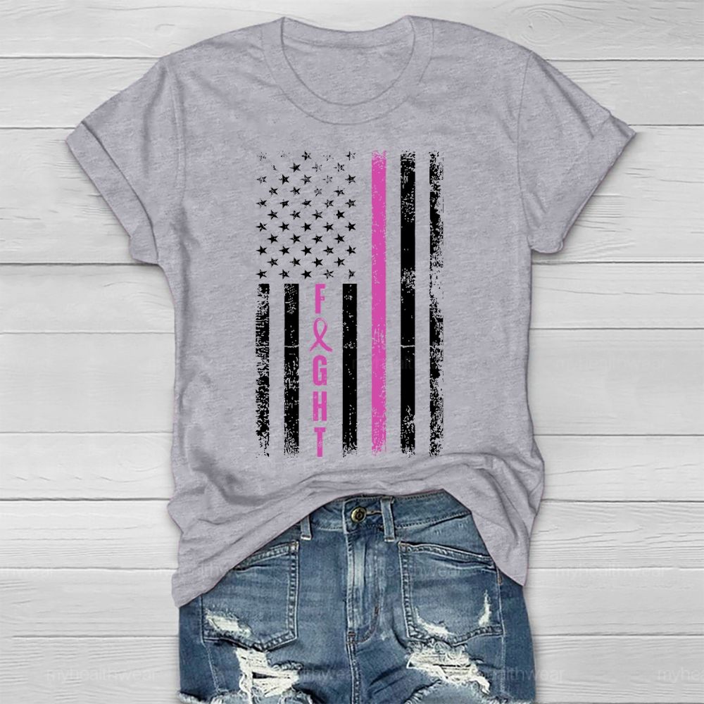 Fight Purple Ribbon Flag Healthwear T-shirt