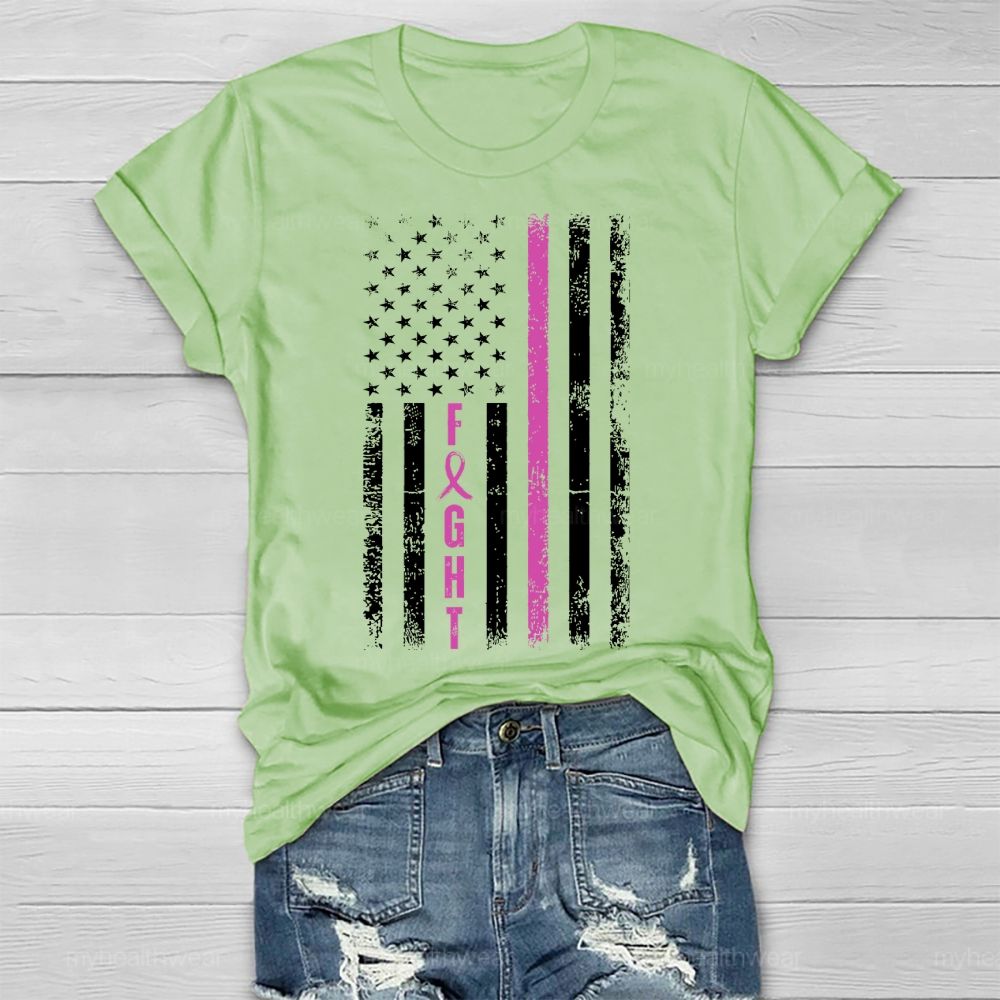 Fight Purple Ribbon Flag Healthwear T-shirt