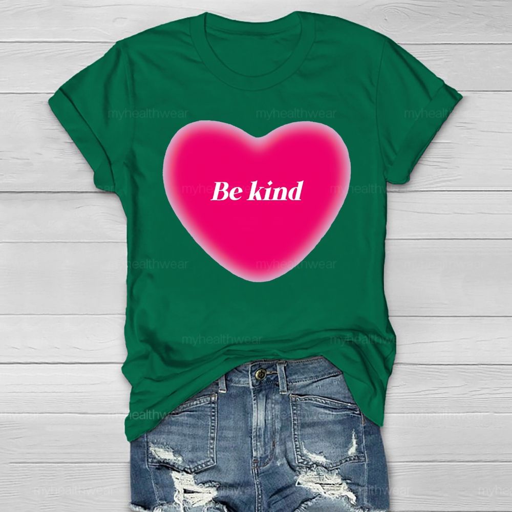 Be Kind Pink Heart Healthwear T-shirt