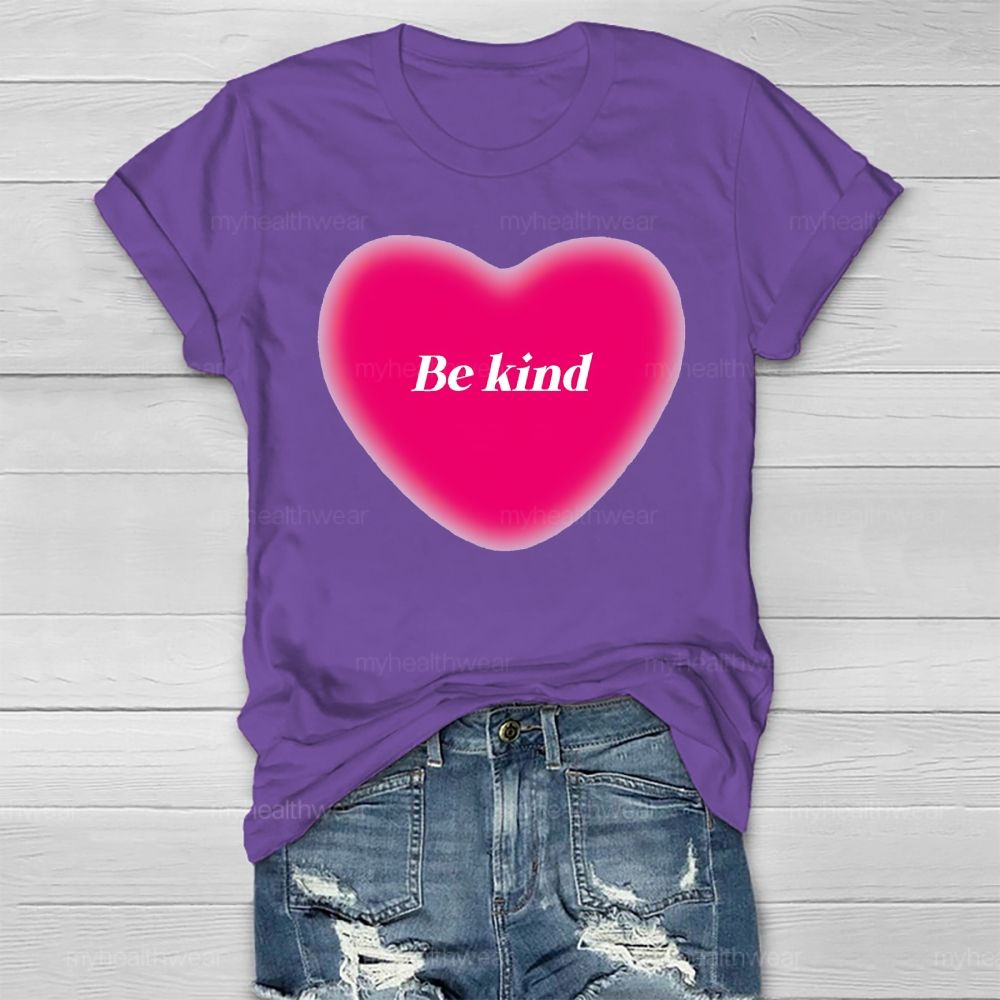 Be Kind Pink Heart Healthwear T-shirt
