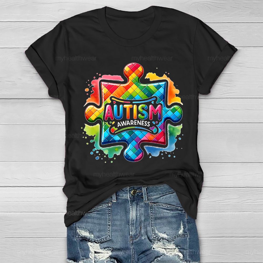 A Puzzle Piece Autism Awareness Healthwear T-shirt