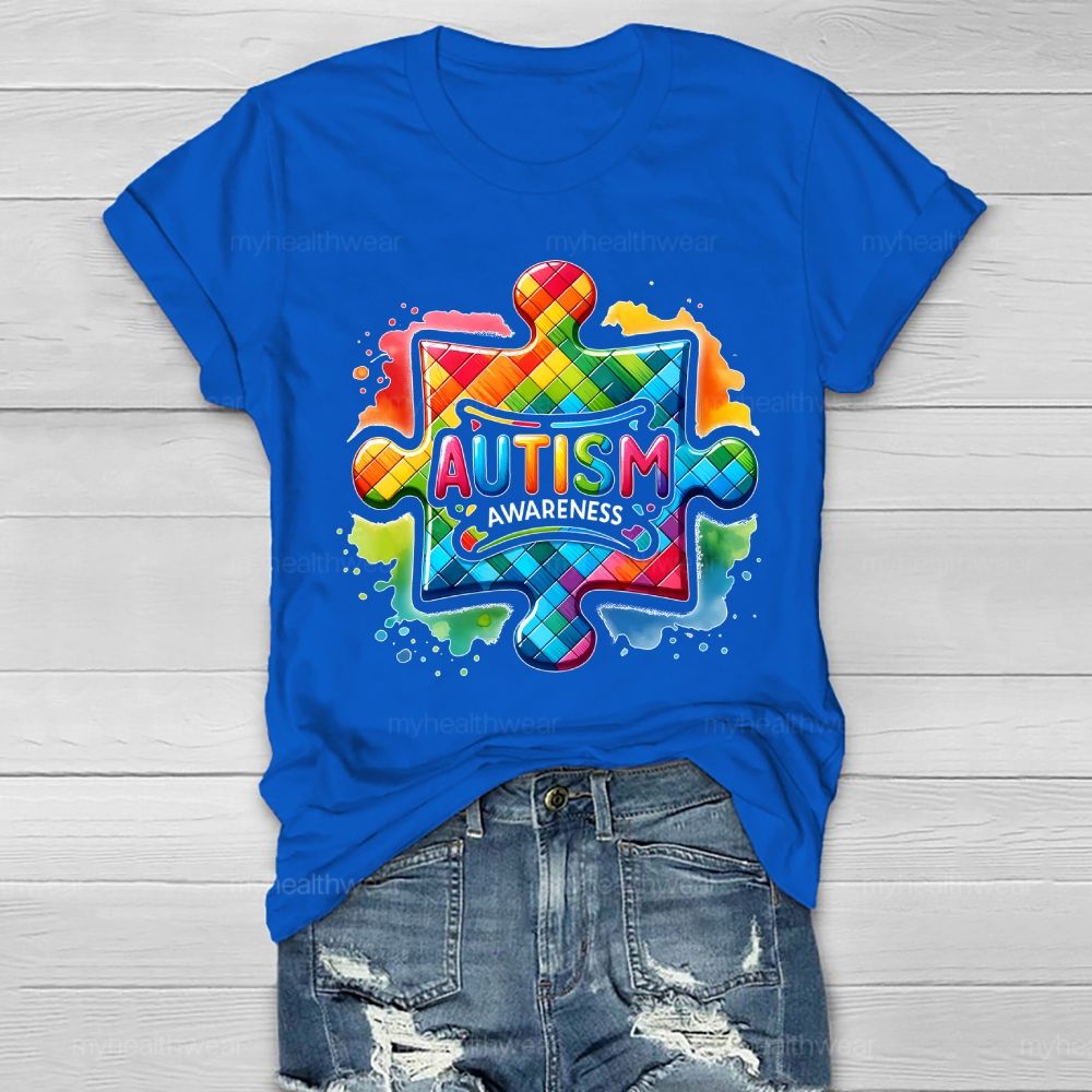 A Puzzle Piece Autism Awareness Healthwear T-shirt