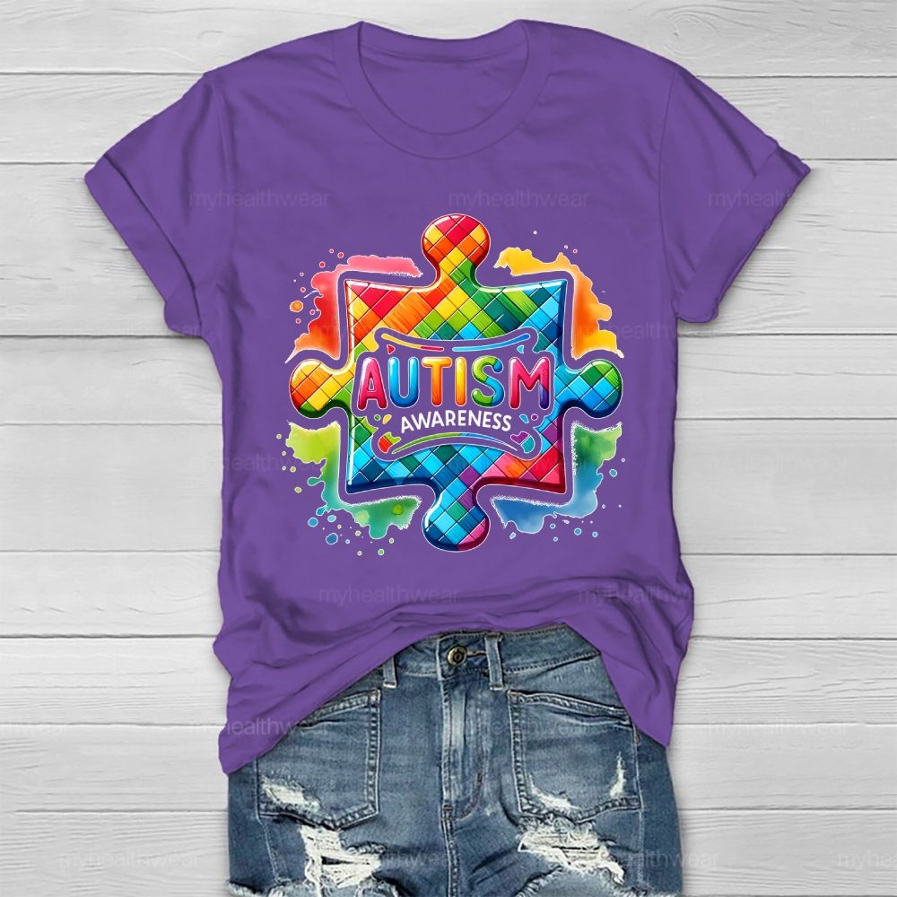 A Puzzle Piece Autism Awareness Healthwear T-shirt