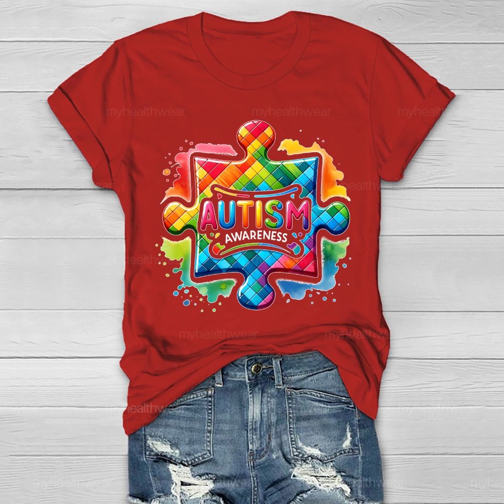 A Puzzle Piece Autism Awareness Healthwear T-shirt