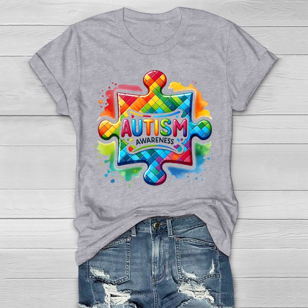 A Puzzle Piece Autism Awareness Healthwear T-shirt