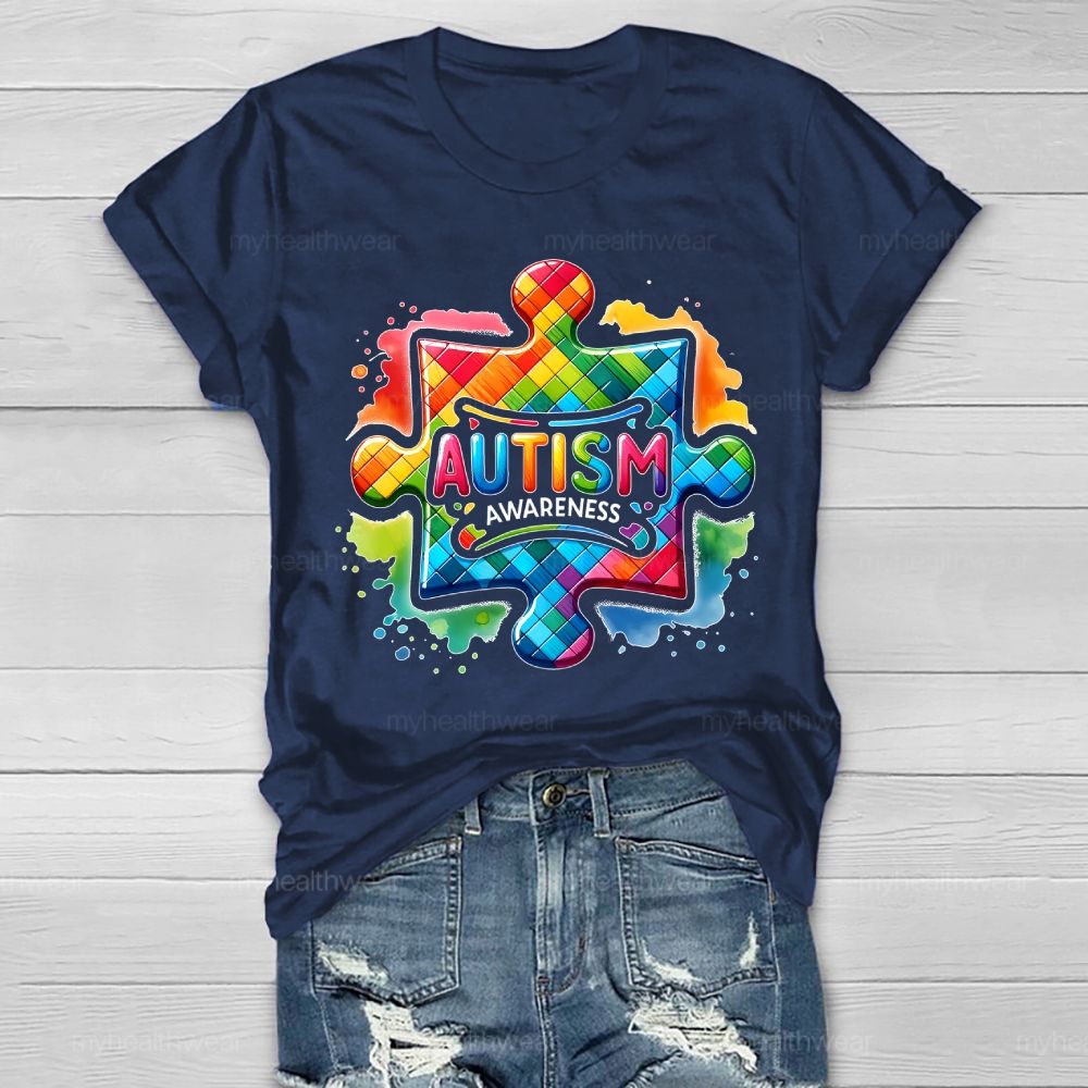 A Puzzle Piece Autism Awareness Healthwear T-shirt