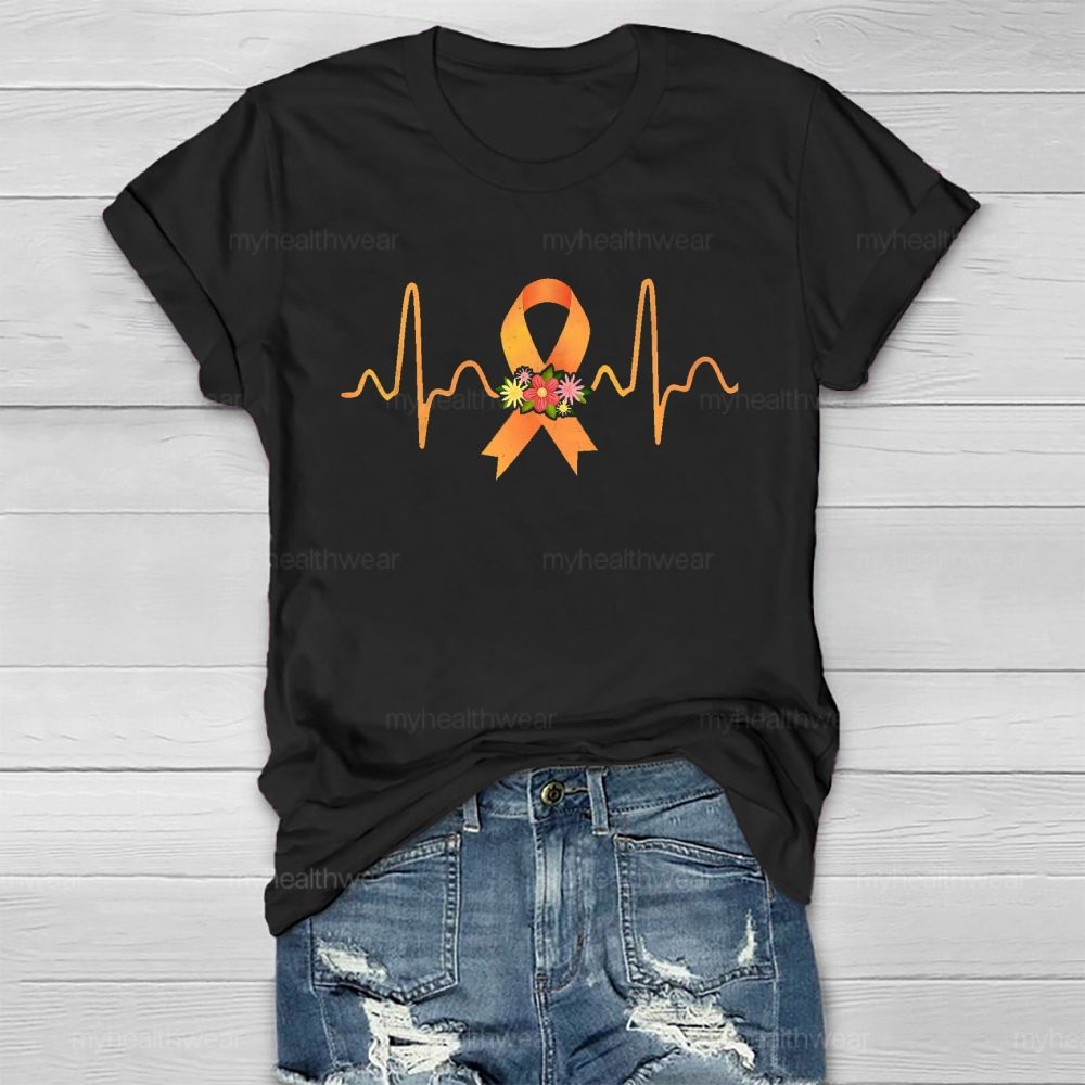 Orange Ribbon Flowers Healthwear T-shirt