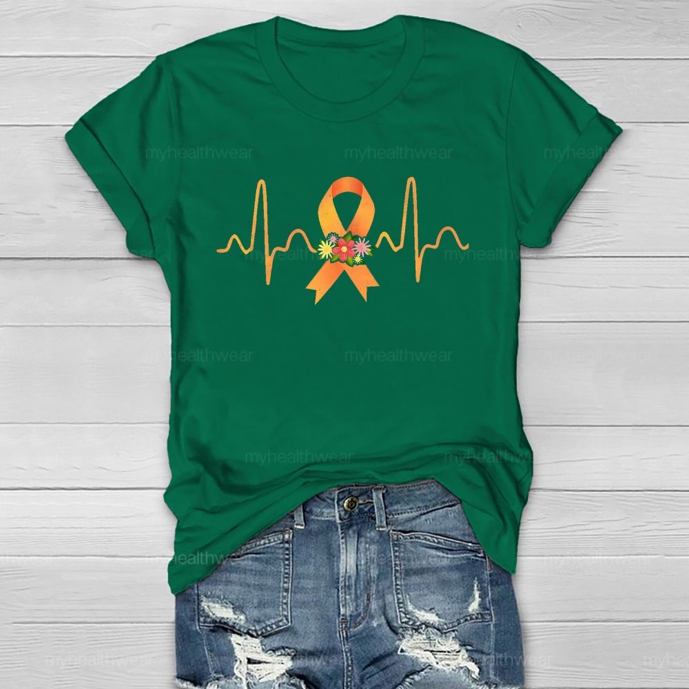 Orange Ribbon Flowers Healthwear T-shirt