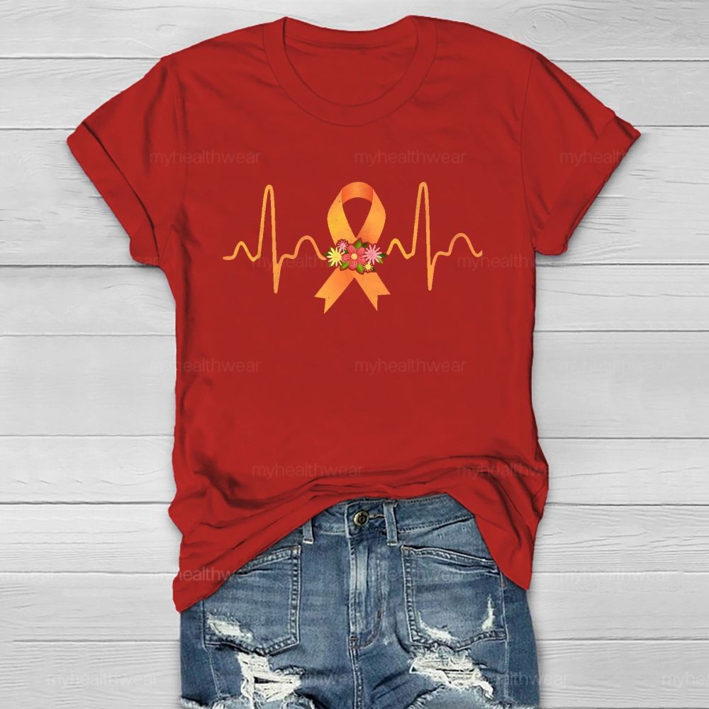 Orange Ribbon Flowers Healthwear T-shirt