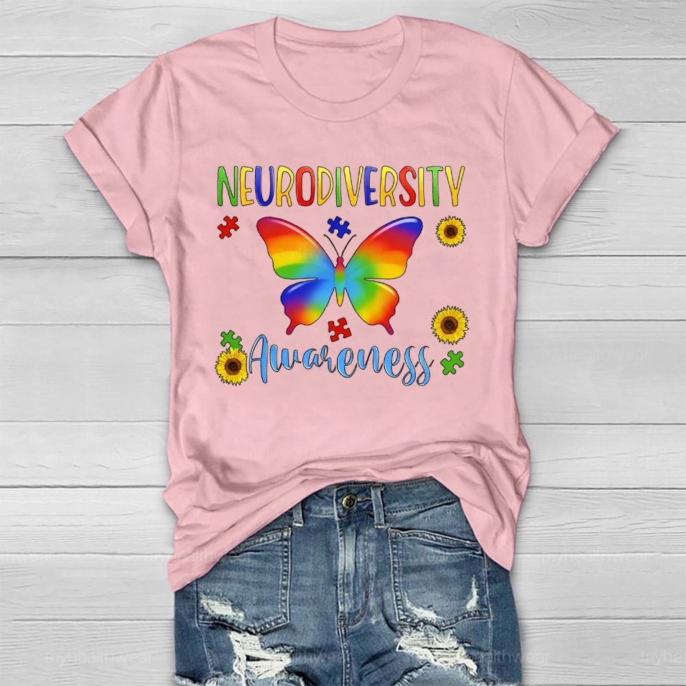 Neurodiversity Awareness Butterfly Healthwear T-shirt