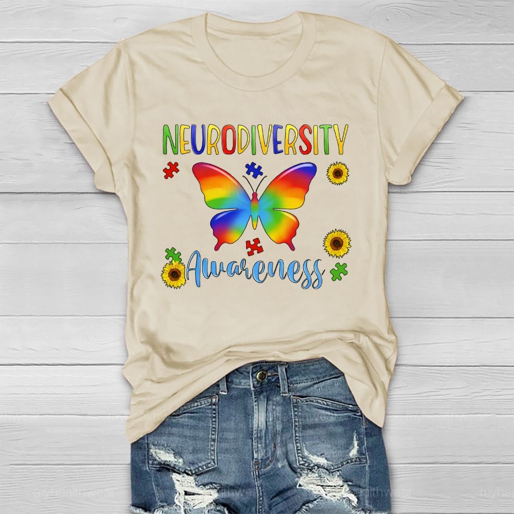 Neurodiversity Awareness Butterfly Healthwear T-shirt