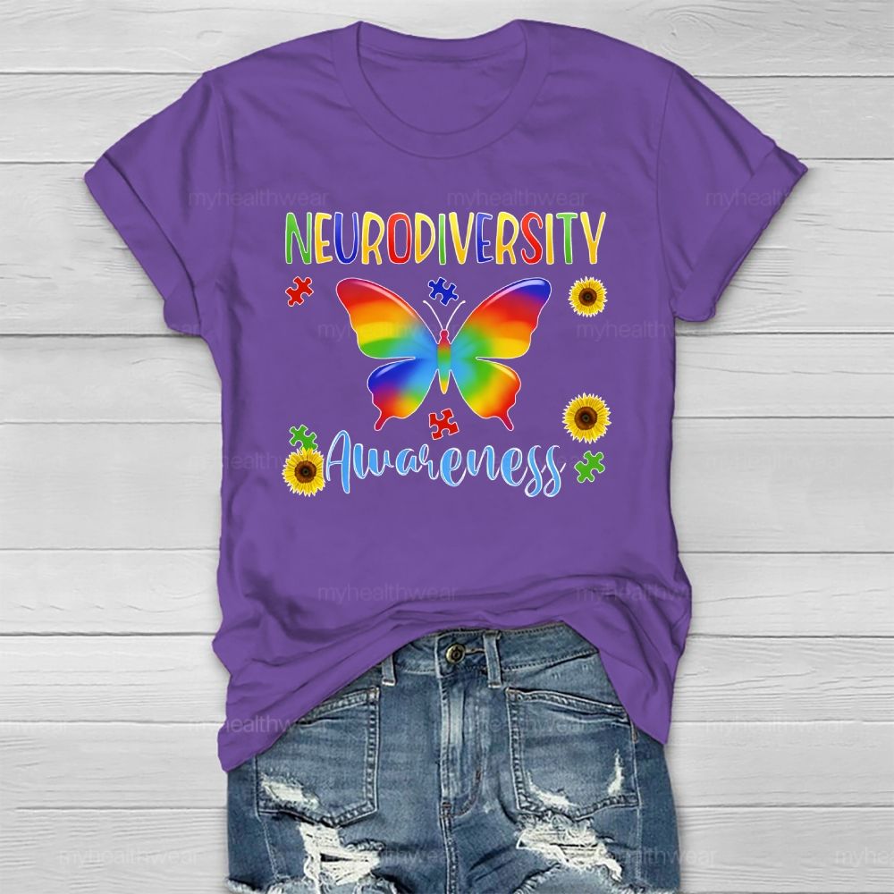 Neurodiversity Awareness Butterfly Healthwear T-shirt