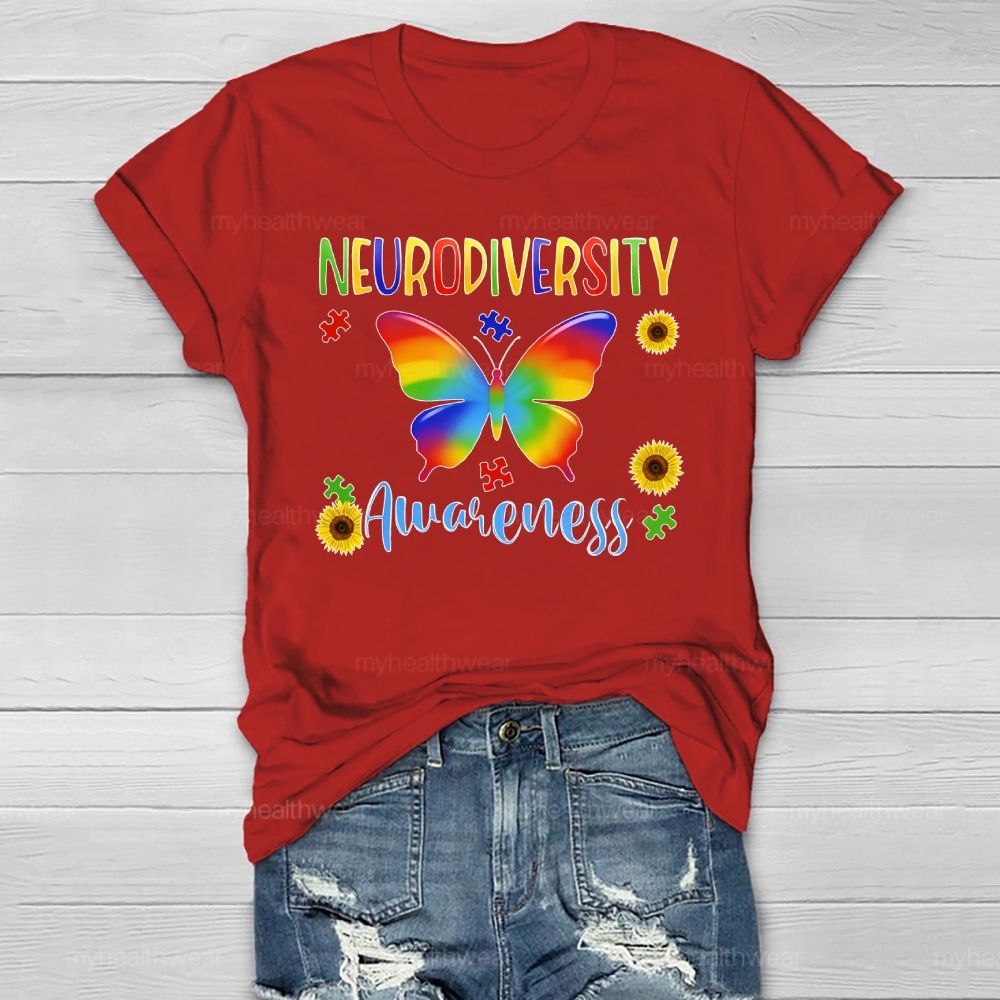 Neurodiversity Awareness Butterfly Healthwear T-shirt
