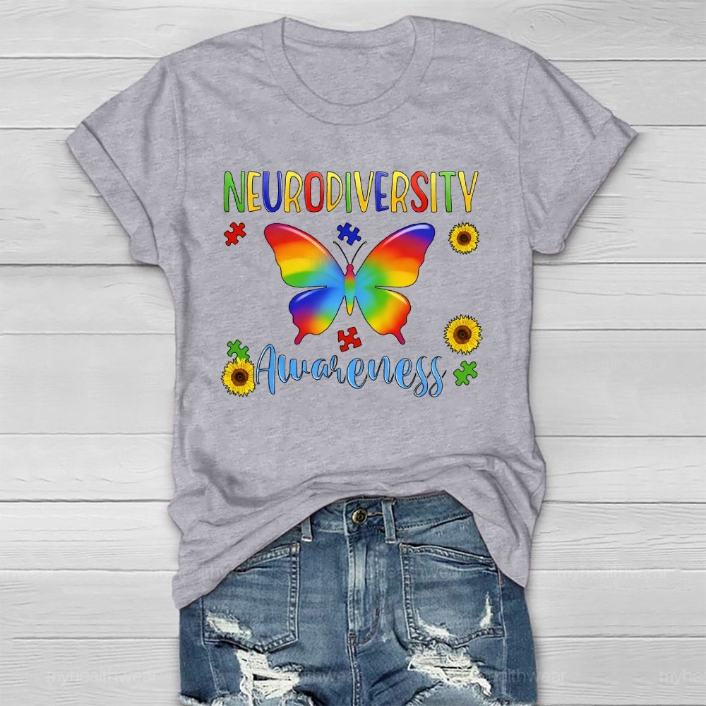 Neurodiversity Awareness Butterfly Healthwear T-shirt