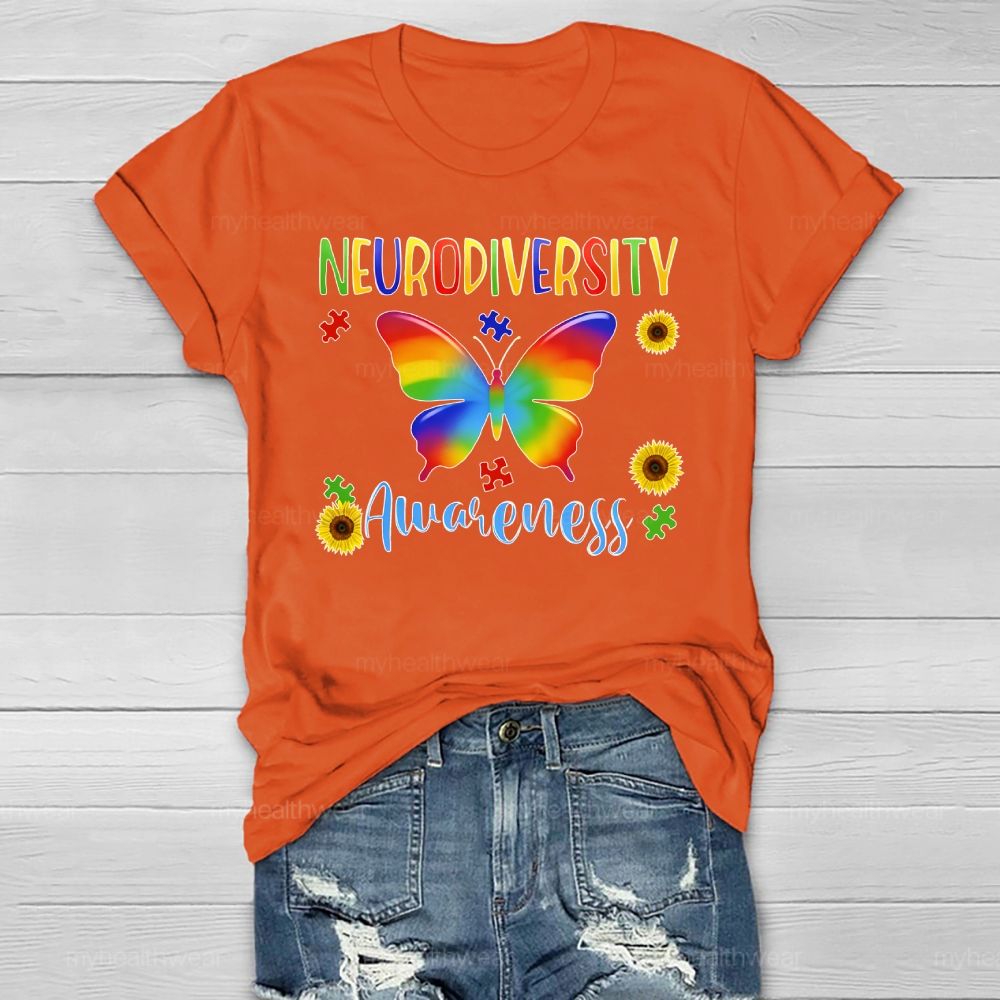 Neurodiversity Awareness Butterfly Healthwear T-shirt
