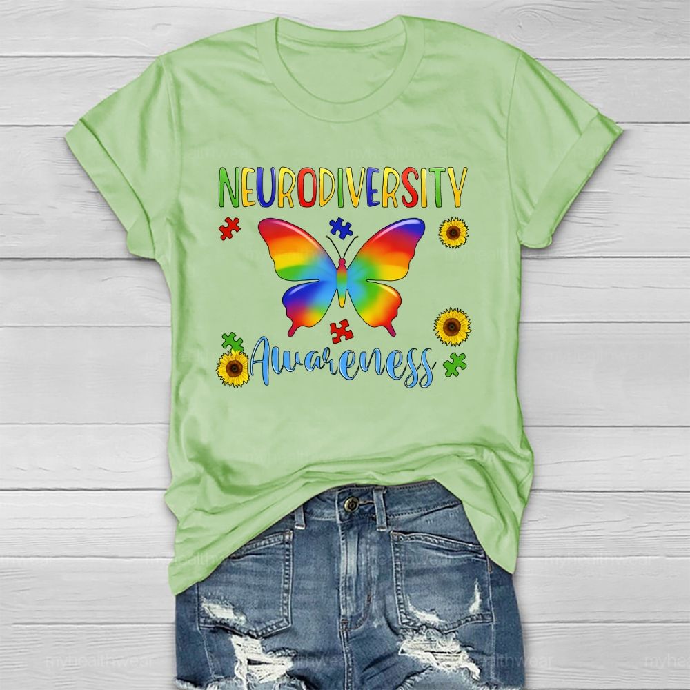 Neurodiversity Awareness Butterfly Healthwear T-shirt