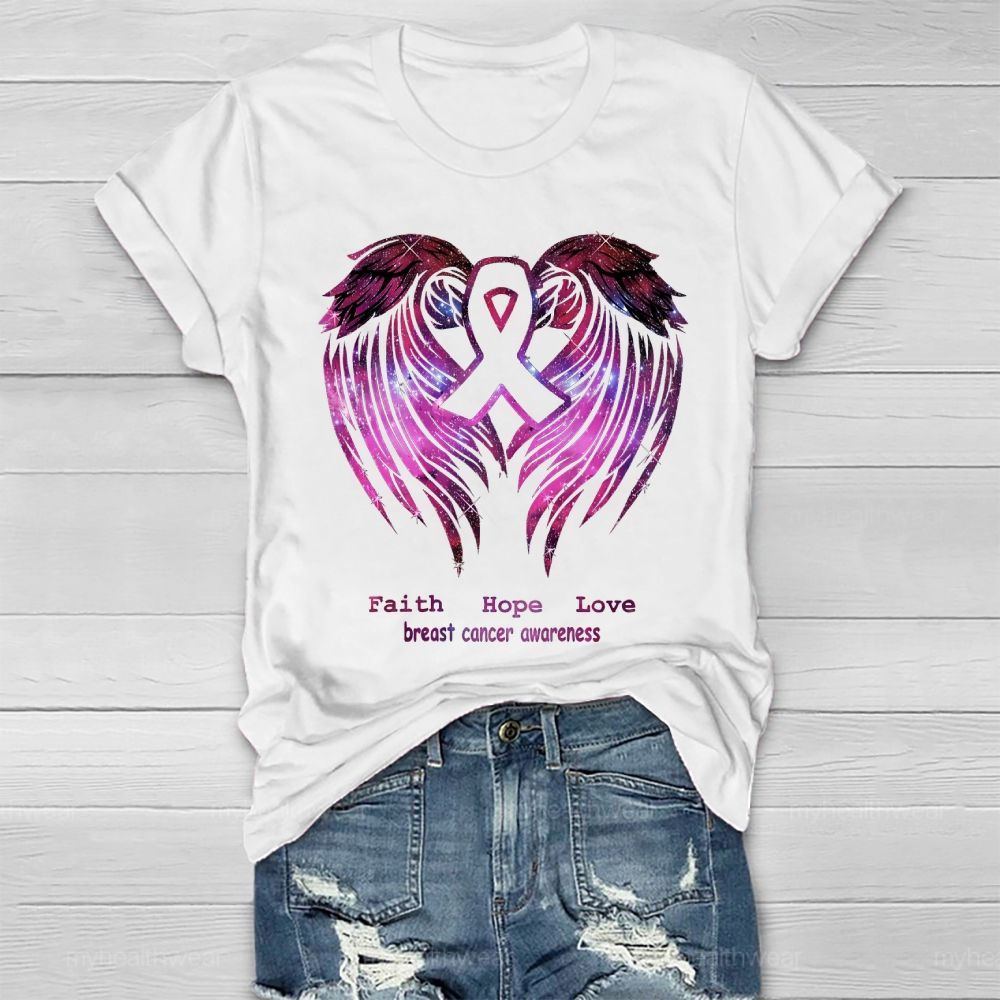 Faith Hope Love Breast Cancer Awareness Healthwear T-shirt