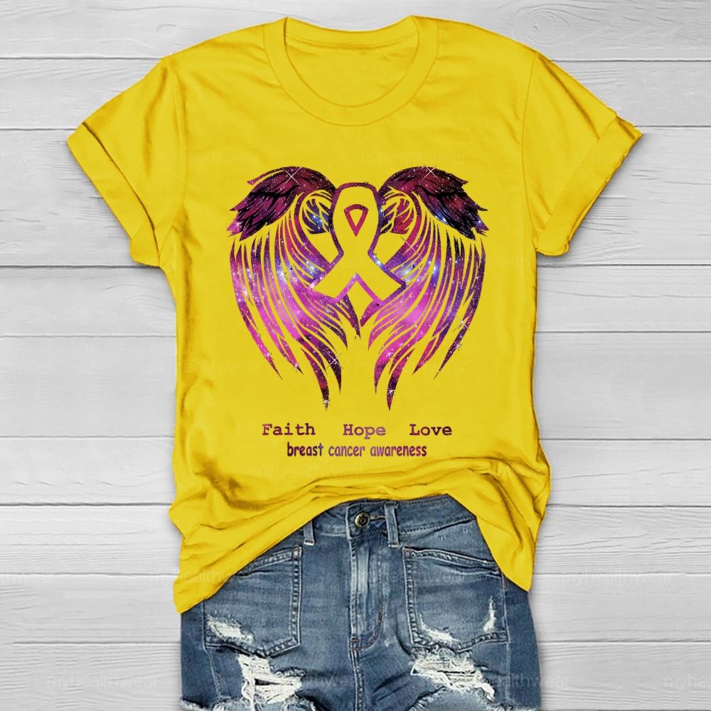 Faith Hope Love Breast Cancer Awareness Healthwear T-shirt