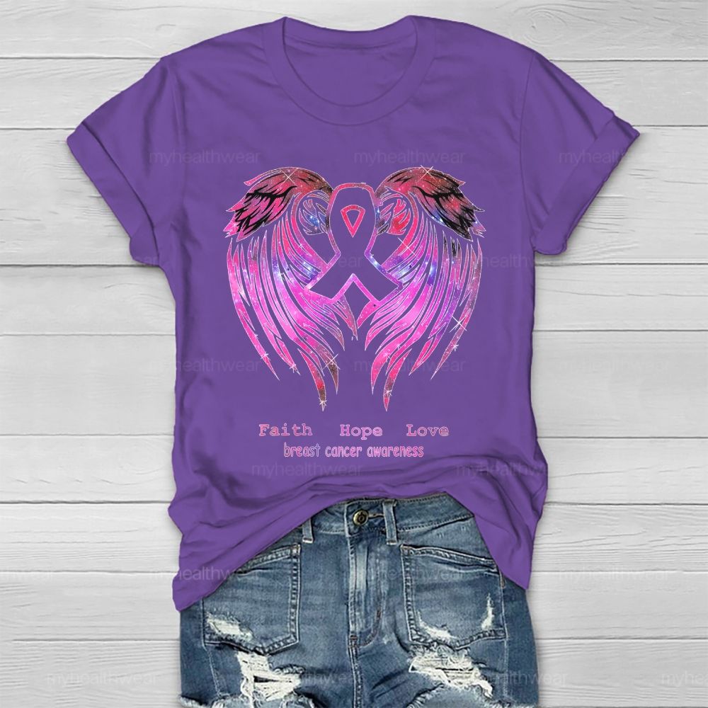 Faith Hope Love Breast Cancer Awareness Healthwear T-shirt