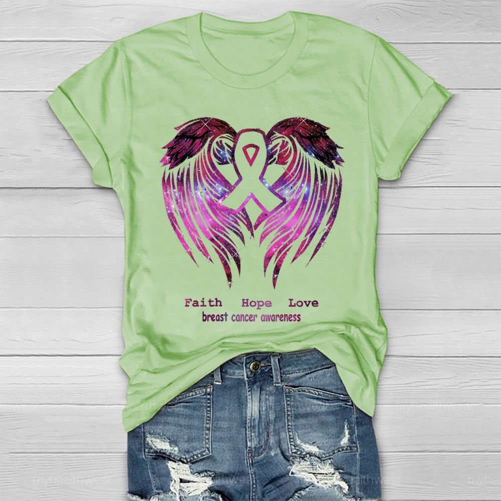 Faith Hope Love Breast Cancer Awareness Healthwear T-shirt
