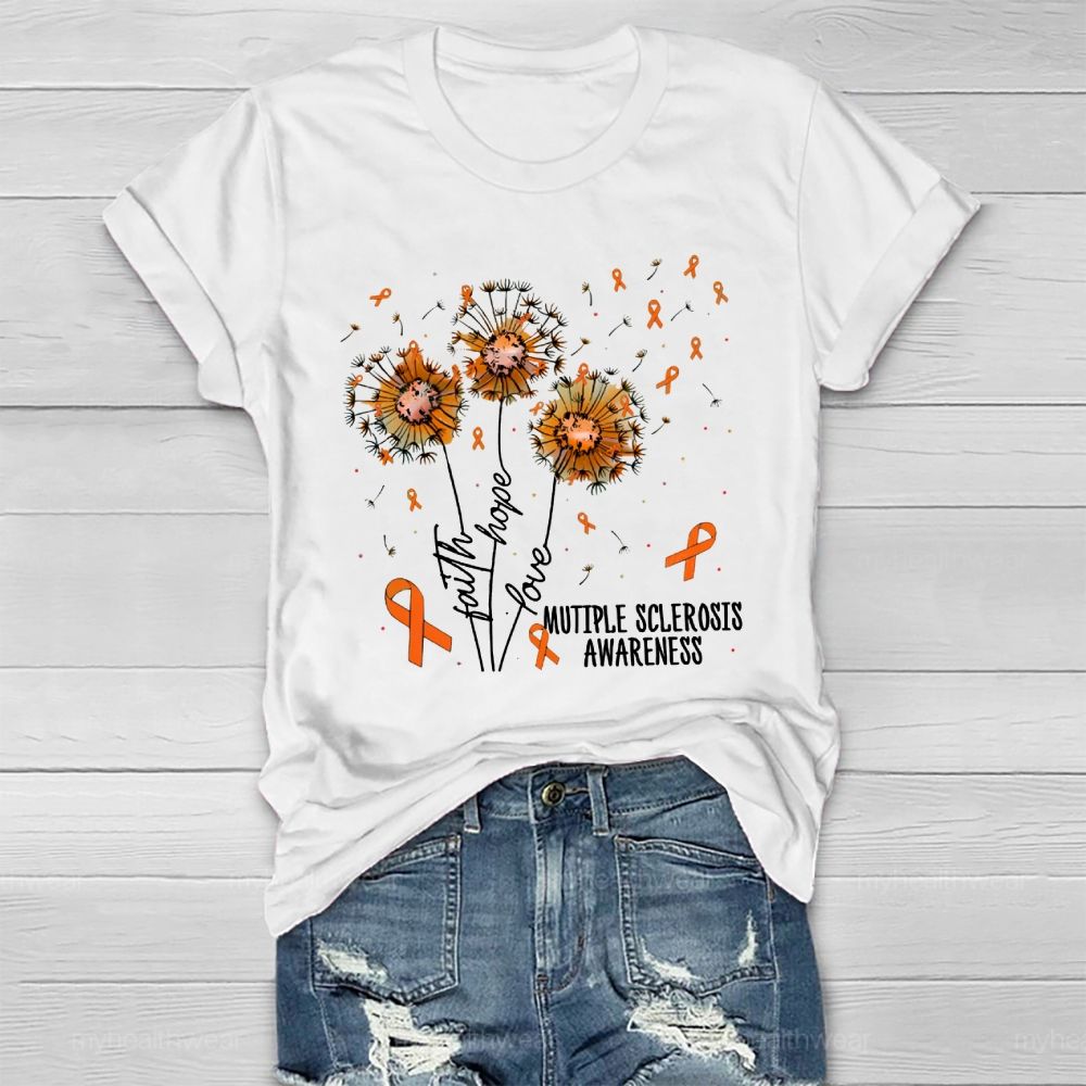 Hope Faith Love  Multiple Sclerosis Awareness Healthwear T-shirt