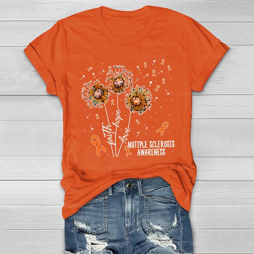Hope Faith Love  Multiple Sclerosis Awareness Healthwear T-shirt