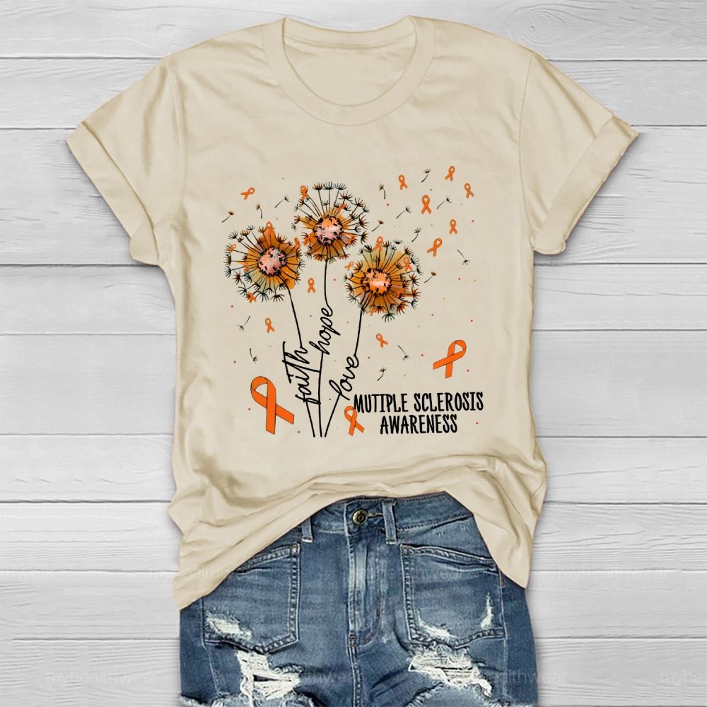 Hope Faith Love  Multiple Sclerosis Awareness Healthwear T-shirt