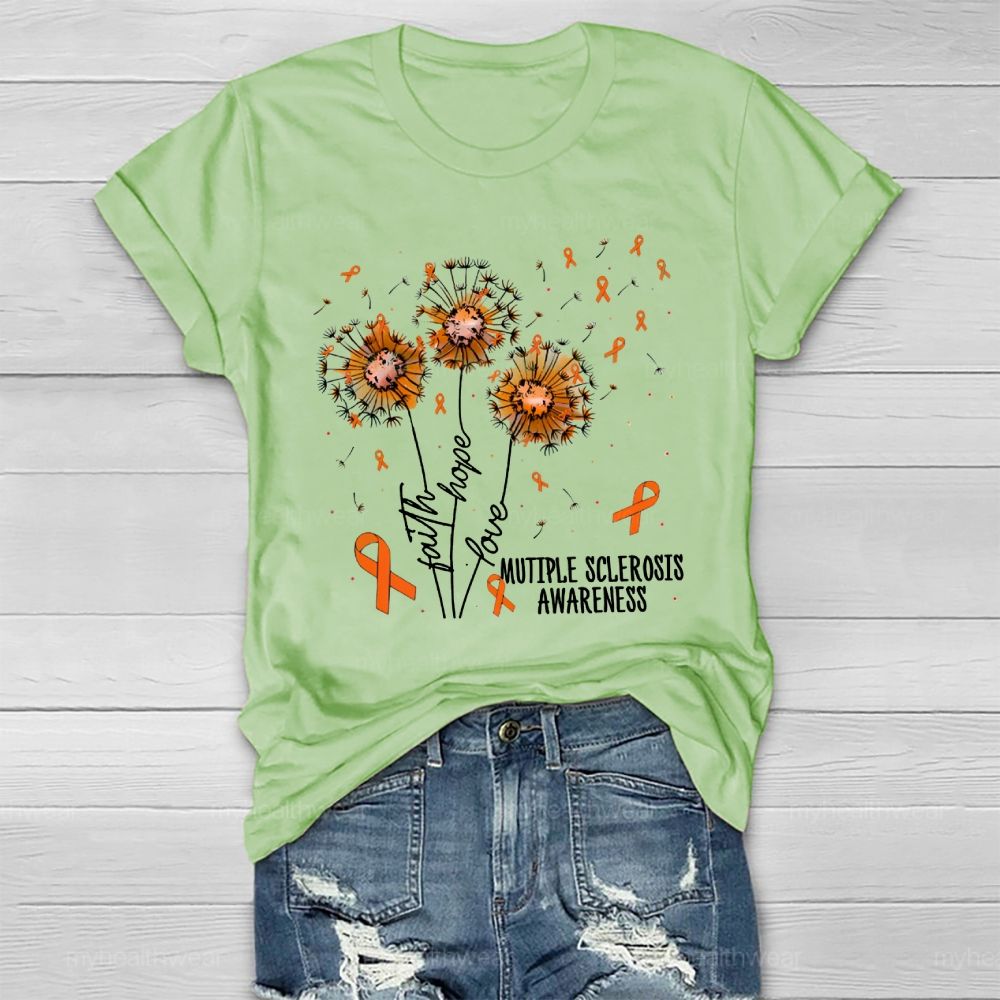 Hope Faith Love  Multiple Sclerosis Awareness Healthwear T-shirt