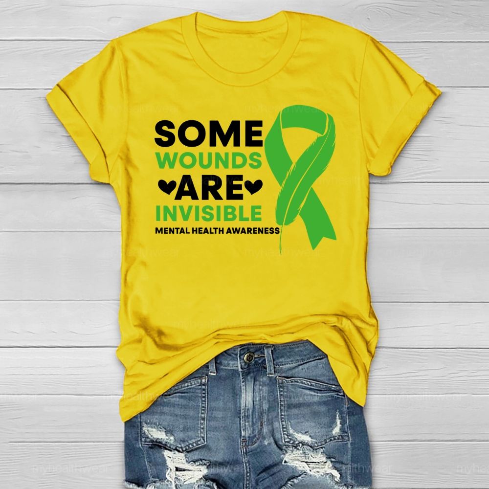 Some Wounds Are Invisible Mental Health Awareness  Healthwear T-shirt