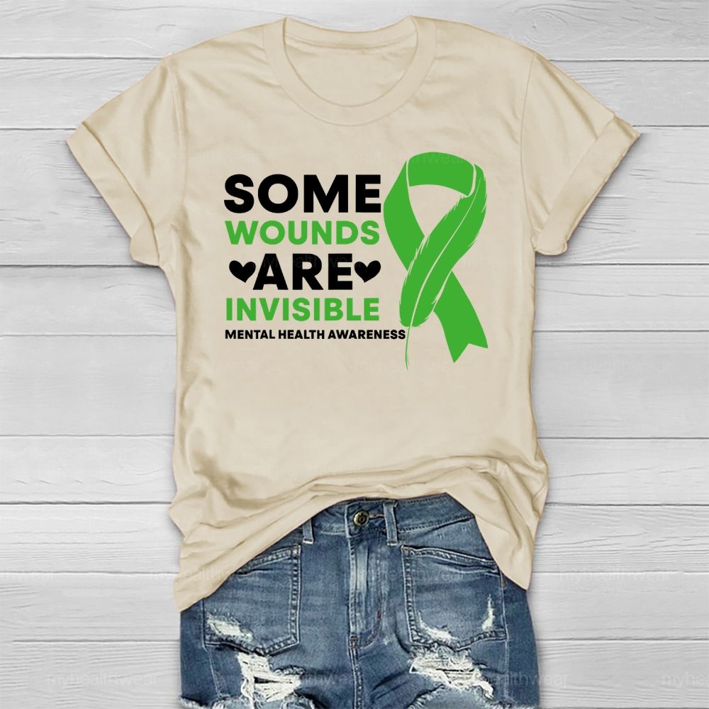 Some Wounds Are Invisible Mental Health Awareness  Healthwear T-shirt